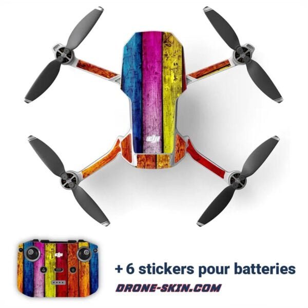 Autocollant-Sticker-Skin-pour-drone-Dji-Mini-2-Full-colors-Wood