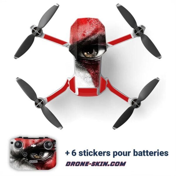 Skin-Sticker-drone-DJI-mini-2-red-Eye