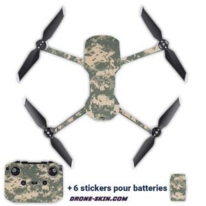 Sticker-Cover-Autocollant-Skin-pour-drone-DJI-Mavic-Air-2-Bitmap-Camouflage-Green