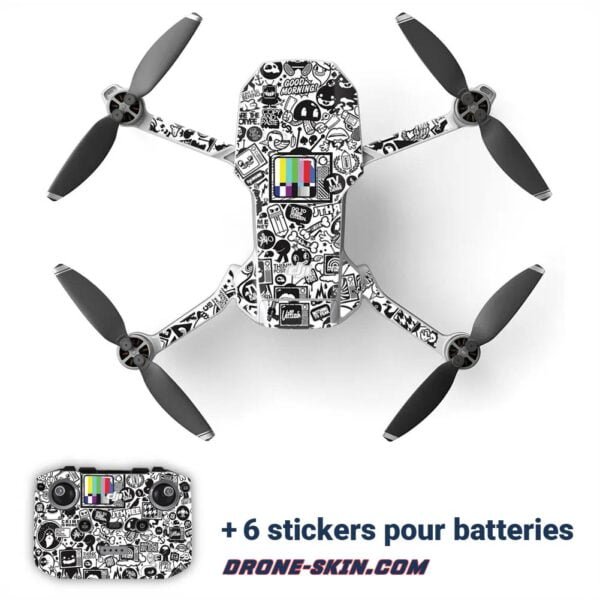 Sticker-autocollant-Skin-pour-drone-DJI-mini-2-pop-culture