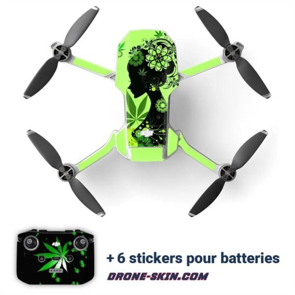 Sticker-skin-drone-DJI-mini-2-Autocollant-Green-Fever