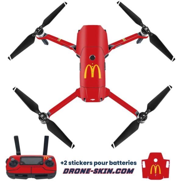 Autocollant-Sticker-Skin-drone-DJI-Mavic-Pro-Super-Red-Mc-Do