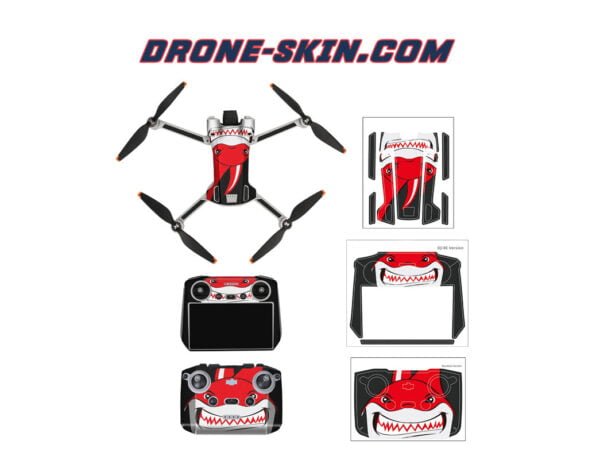 Skin-Sticker-pour-Drone-DJI-MINI-3-Pro-Red-Jaw