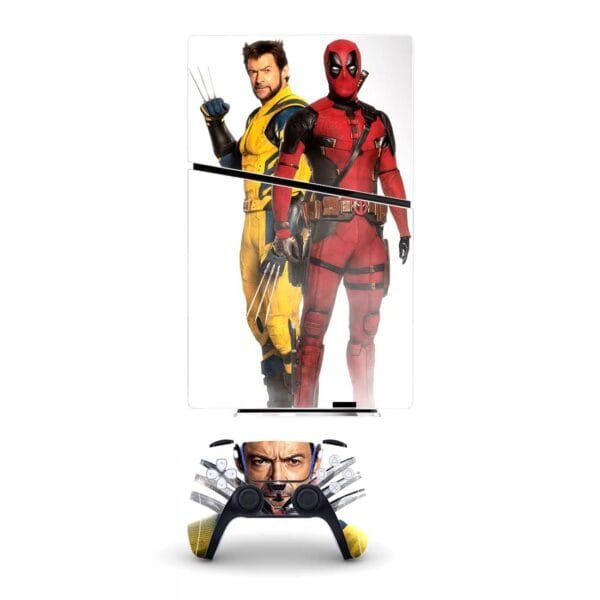 Sticker-Skin-Autocollant-PS5-deadpool-Wolverine-Marvel-Verso