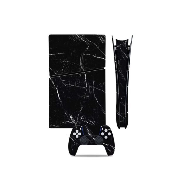 sticker-skin-autocollant-protection-PS5-marbre-noir-Recto